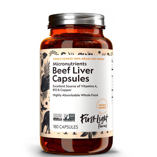 First Light Farms Grass-Fed Beef Liver Capsules | Nutrient-Dense Whole