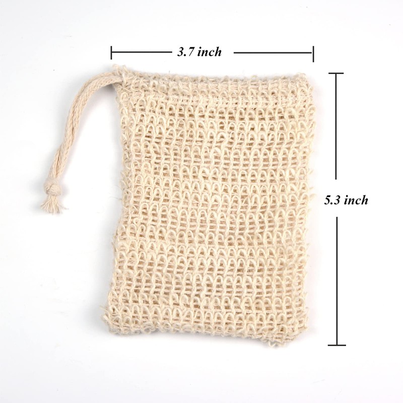 ZEPELOFFY Soap Bag,5 Packs Bar Saver Pouch,Sisal Soap Saver Bag