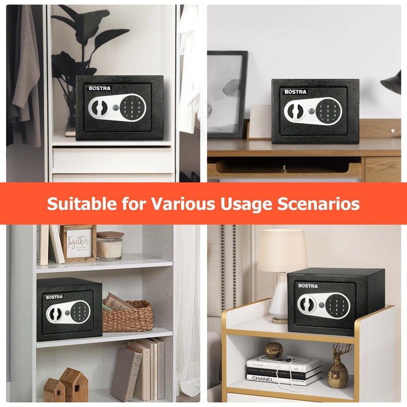 Bostra Fireproof Safe Box with Sensor Light & Fireproof Bag,