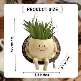 UgyDuky 1pc Swing Face Planter Pot Hanging Planters (E)