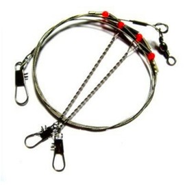 CJESLNA 10 Pcs Fishing Wire Leader Trace with Snap & Beads & 2 Arms
