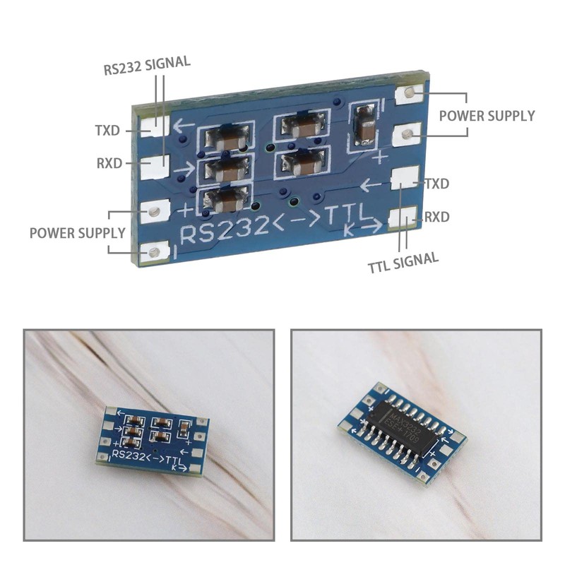 ECSiNG 10PCS Mini RS232 MAX3232 to TTL Level Converter Serial