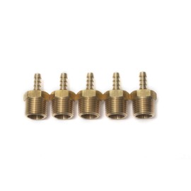 LTWFITTING Brass Barbed Fitting Coupler/Connector 1/2-Inch Male BSPT x 6mm Hose Barb(Pack of 5)