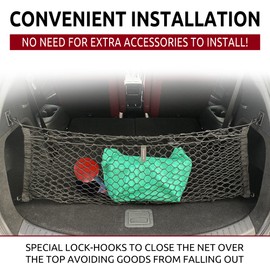 Envelope Style Automotive Elastic Trunk Mesh Cargo Net for Mazda CX-9 Sport Touring 2016-2023 - Premium Trunk Organizers and Storage - Luggage Net for SUV - Best Car Organizer for Mazda CX9 TC