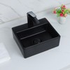 Davivy 13.2"x11.4" Wall Mounted Matte Black Small Rectangle Vessel Sink