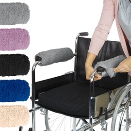 Vive Fundas para reposabrazos de silla de ruedas (par) – Almohadilla de espuma viscoelástica de piel de oveja para oficina y silla de transporte – Accesorios de cojín de apoyo suave para reposabrazos acolchado, niños, adultos – Acolchado cómodo alivio de 