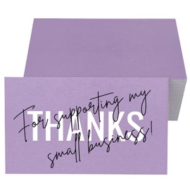 RXBC2011 Thanks Card Small Business Card Package Insert for online business Pack of 100 Purple