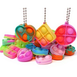 smile items Pop It Keychains for Kids, 30 Pieces, Birthday Gifts, School Details, Children's Birthday Details with Pinata Filling, Fidget Toy, Guest Gifts, Primary School Gifts