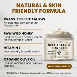 (MALIN+GOETZ) MONIER Whipped Beef Tallow for Skin, Tallow and Honey Balm for Face, Moisturizer