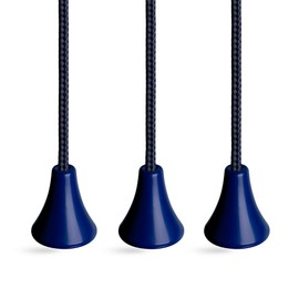 Bathroom Light Pull Cord and Handle, Navy Blue String, Acorn and Connector. Pack Of Three.