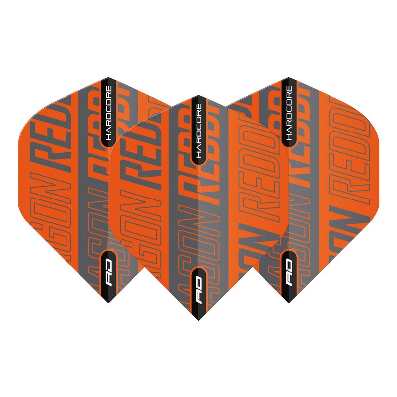 RED DRAGON Hardcore XT Orange and Black Dart Flights -
