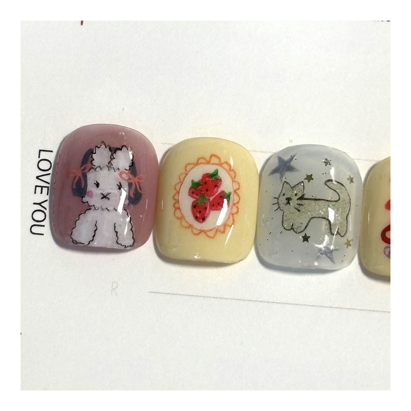 [Ar] Music Rabbit handmade nail tips drawing nail art specialist
