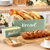 Hushee 2 Pcs Metal Bread Box and Butter Dish with