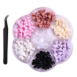 HUTRADE 3D Bow Knot Nail Charms Nail Art Pendants with Pick Up Tool, Versatile Nail Accessories for Manicure DIY Decoration