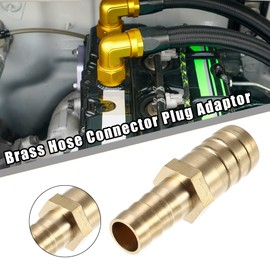 X AUTOHAUX 2 Pcs 16mm - 12mm Straight Shaped Barb Brass Hose Fitting Connector