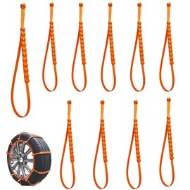 Sarini 10PCS Car Snow Chains Non-Slip Cable Tie, Reusable Anti Snow Chains of Car, Adjustable Anti-Skid Chains for Most car Truck SUV