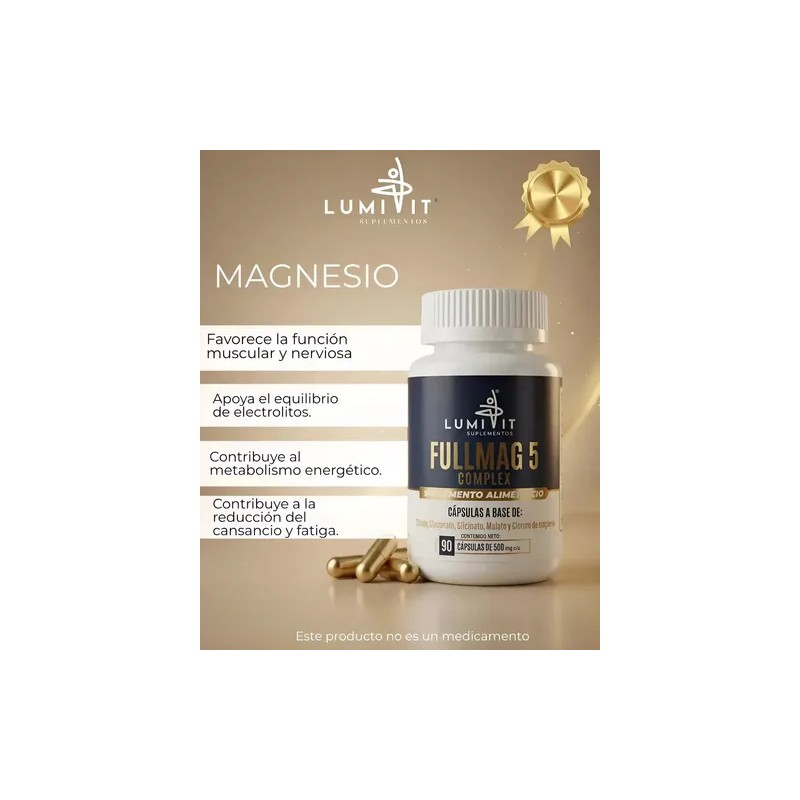 Magnesio Lumivit Fullmag Complex Magnesios Citrato Gluconato Glicinato Malato Vitamina