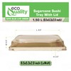 EcoQuality X-Large Compostable Sushi Trays with Lids - Natural Sugarcane
