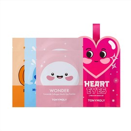TONYMOLY 6 Pc Assorted Hydrogel Eye Mask Set, Heart Eyes Ornament - Reduce Fine Lines, Wrinkles, Dark Circles, Moisturizing, Nourishing - Collagen, Hyaluronic Acid, Retinol