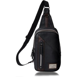 Ronde Men's Cross Body Bag. - black -
