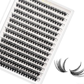 Bransfy False Eyelashes Clusters 280pcs DIY Eyelash Extension D Curl Long Individual Lashes Mixed Faux Mink Lash Clusters Extensions(40D-0.07D 9-16mm)