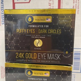 DERMORA 2 Pk Golden Glow Under Eye Patches (40 Pairs Eye Gels) - Rejuvenating Treatment