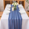 CHUQING Chiffon Table Runner Blue Table Runner Wedding Fabric Tulle