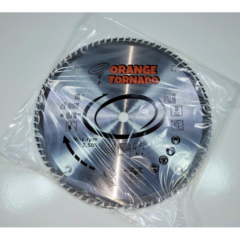 ORANGE TORNADO 10" 80 Tooth ATB Saw Blade