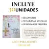 30 Llaveros San Benito Recuerdo De Xv Años Color Rosa