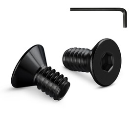 Wavanta 20Pcs M4 Bolts, M4 X 12mm Black Countersunk Bolts Screws, Flat Head Hex Socket Cap Screws, 304 Stainless Steel, Full Thread, with Hex Spanner
