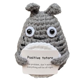 Emotional Support Totoro Animals Gifts for Men Women, Positive Crochet Crocheted Totoro Plush Plushies Home Decor