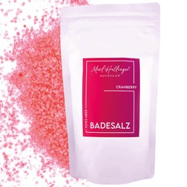 Hallingers Cranberry - Hochwertiges Badesalz als Geschenk mit Totes Meer Badesalz - aus dem Maxl Hallinger Duftatelier (Set) - Ostergeschenke Osterkörbchen Ostereier & als Osterdeko | Geburtstag Glück