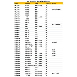 Dropwater 234-9135 Bank 1 Sensor Air Fuel Ratio Oxygen Sensor Compatible with Nissan 370Z Altima Armada Frontier Maxima Murano Nv1500 Front O2 Sensor