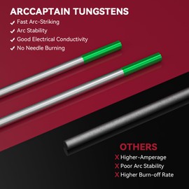 ARCCAPTAIN ARCCAPTAIN TIG Welding Tungsten Electrode 10-Pack 3/32"x 7"(Green - Pure Tungsten, WP, EWP)