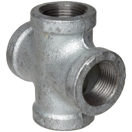 Anvil 8700126959, Malleable Iron Pipe Fitting, Cross, 3/4" NPT Female, Galvanized Finish