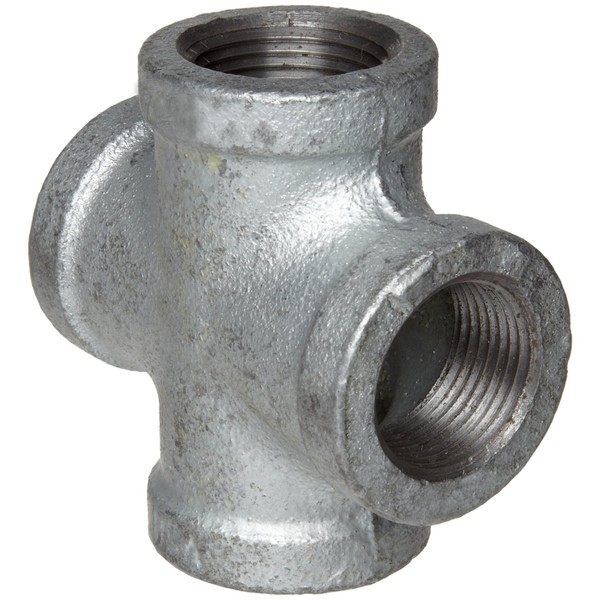 Anvil 8700126959, Malleable Iron Pipe Fitting, Cross, 3/4" NPT Female,