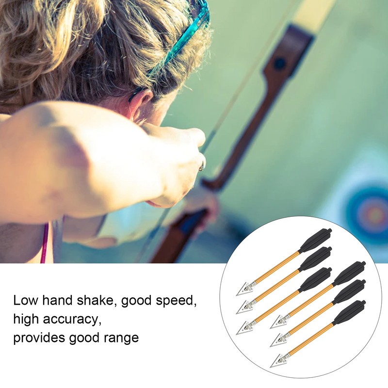6Pcs Crossbow Arrows Double Screw Fixing Aluminum Alloy Shooting Bow
