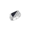 Rylos Men's Rings Sterling Silver Ring Diamonds and Black Onyx