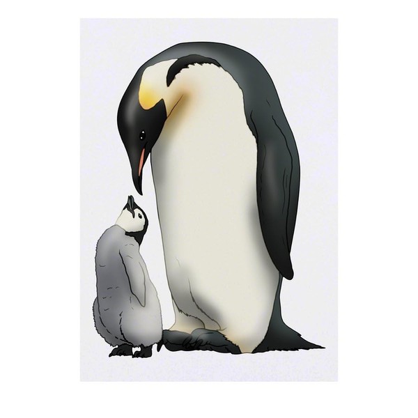 'Penguin Family' Temporary Tattoo - Water Resistant, Skin-Safe, Non-Toxic Transfer