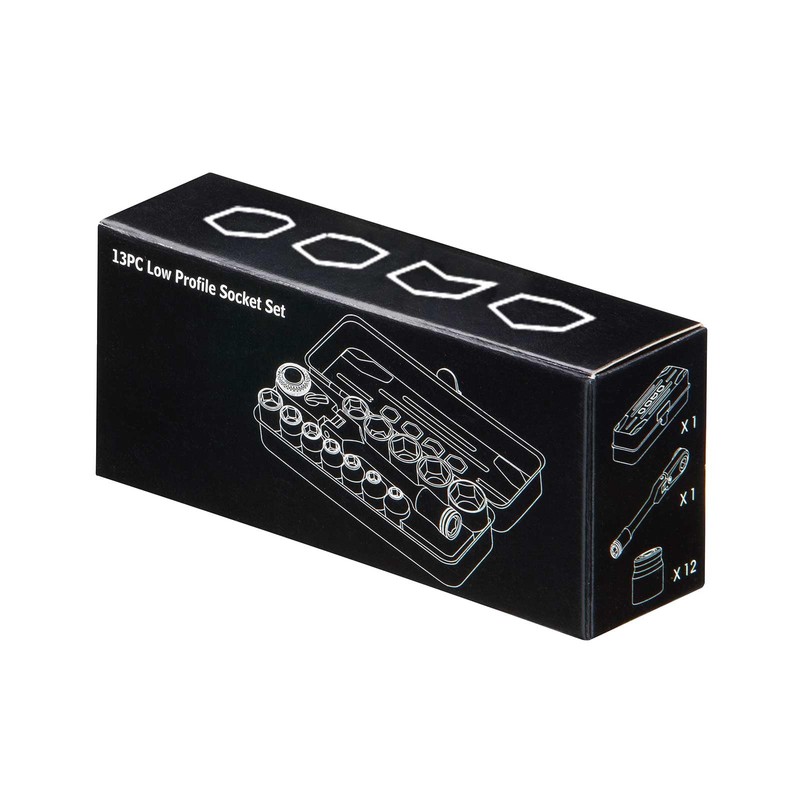 KESI Tool Socket Set 13-Piece, 1/4" Dr Quick Release Ratchet,