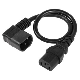 CERRXIAN 0.4m Right Angle IEC 320 C14 to C13 Power Cable, 90 Degree C14 Male to C13 Female PDU Power Supply Extension Cord for Monitors,Computers,Printer,Etc(Rc14-c13)