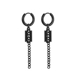 leahMaria Silver Kpop Punk Hoop Earrings for Men and Women, Plastic