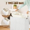 Greenstell Laundry Hamper with Wheels&Lid,130L Large 3 Sections Clothes Hamper