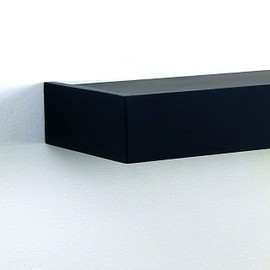 InPlace 60 in W x 8.50 in D x 2.75 in H Black Floating Bracket Shelf with Edge