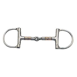 Korsteel Stainless Steel Copper & Steel Rollers Jointed Dee Ring Snaffle Bit, 5"