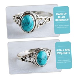 TEHAUX 4pcs Rings for Women Vintage Engagement Ring Western Jewelry Fashion Present