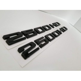 2PCS 2500HD 2500 HD Nameplates Emblems 3D Decal Badges Letter Glossy for Gm Silverado Sierra (Glossy Black)