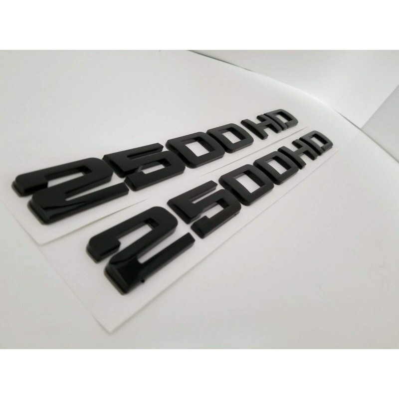 2PCS 2500HD 2500 HD Nameplates Emblems 3D Decal Badges Letter