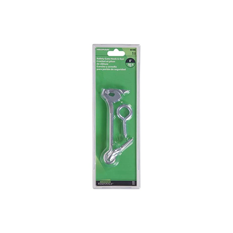 Hardware Essentials 851936 Safety Hook and Eye Latch Zinc 6"