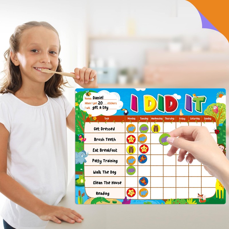 Magnetic Reward Chart, Dry Erase Task Board-One Chart & 72